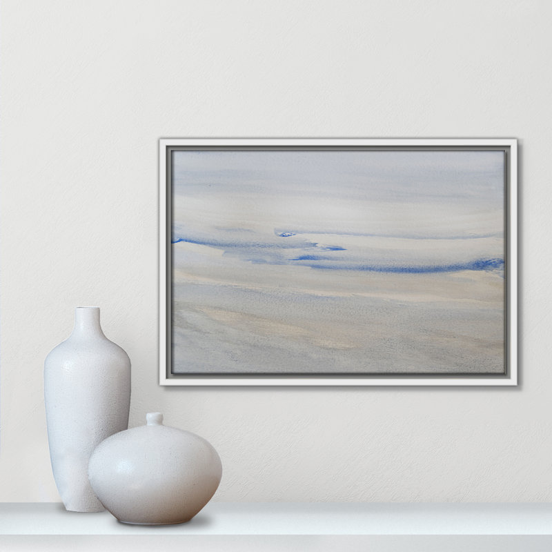 «Silent Direction Print» par S.H. Khân, Toile avec cadre, L 19,5 po x H 13,5 po, White Floater