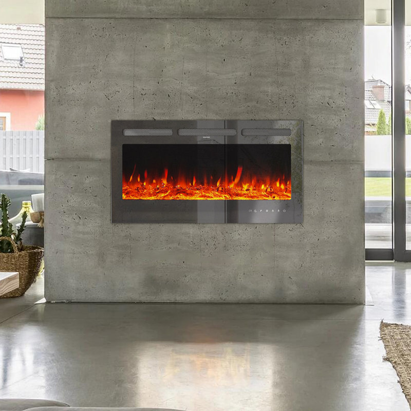 9-color adjustable electric fireplace, 55cm H x 102cm W x 15cm D