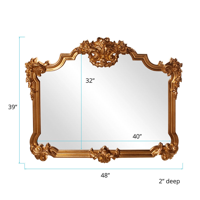 Miroir décoratif traditionnel, Or vif