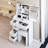 29.2" Left Drawer Desktop Vanity Table With Cushioned Stool, Touch - Operated Tri Color Brightness Adjustable Led Mirror, Suitable For Compact Areas Large Sliding, Ideal Spaces