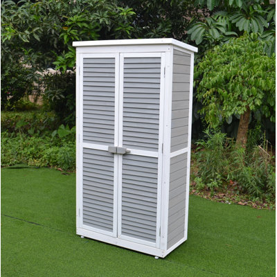 Leco MOMO 87cm W Water Resistant Fir Manufactured Wood Lockable Cabinet Deck Box