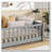 Floor Platform Bed with Built-in Book Rack-870894661