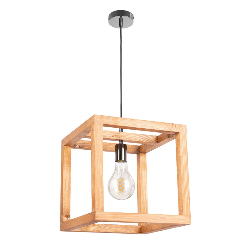 Deanna 1 - Light Oil Lantern Pendant, Varnish, 35cm H x 35cm W x 35cm D