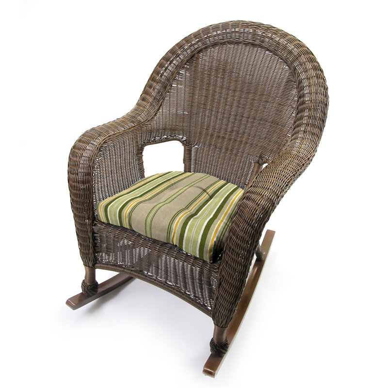 Outdoor Wicker Seat Cushion, Terrace Sunrise Stripe