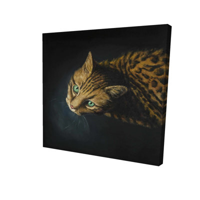 Modern Brown Bengal Cat Canvas | Home Decor for Pet Lovers