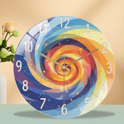 Horloge murale colorée en spirale 12 po