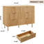 Commode cannelée à 6 tiroirs avec pieds dorés, commode de rangement moderne pour chambre à coucher et salon