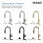 MASO Kitchen Faucet with Pull-Down Sprayer, 3 Spray Modes, Single Handle High Arc Sink Faucet for Kitchen, RV, Laundry and Bar, 304 Stainless Steel,Brushed Gray-125898085-125898083
