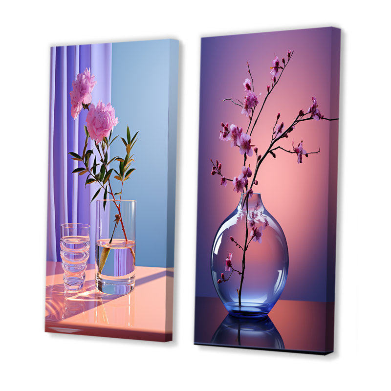 Ensemble de 2 impressions murales sur toile Violet Visionary, H 28 po x l 25 po, Toile tendue