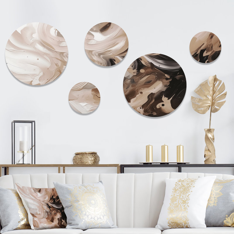 Décoration murale en métal «Dancing with Water IV» - Encre liquide abstraite