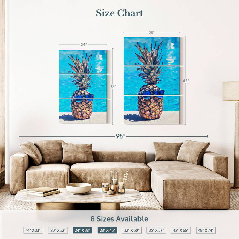 Yarlin Cool Pineapple, 38" H x 24" W