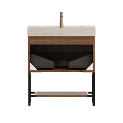 Meuble-lavabo et lavabo de qualité supérieure, lavabo en céramique et plateau en pierre frittée, style moderne pour la maison