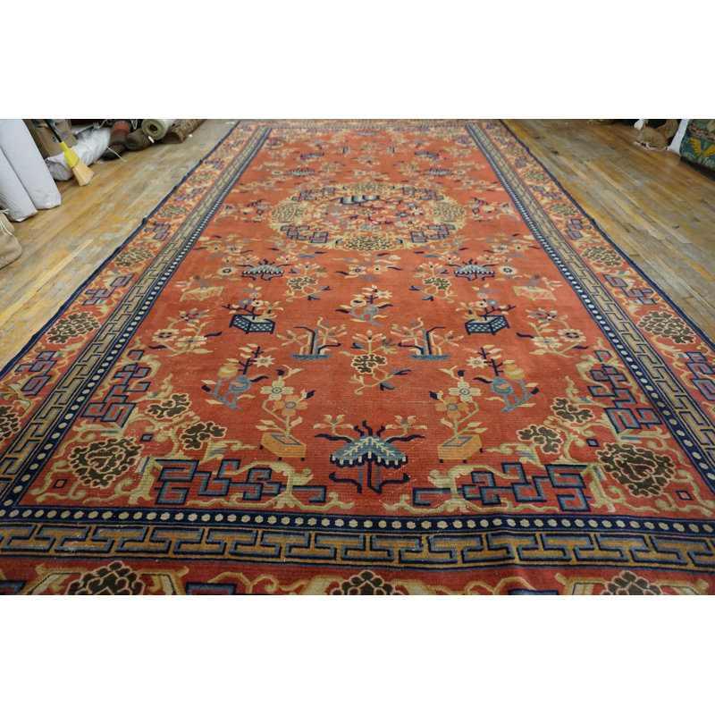 Tapis antique en laine noué à la main de grande taille
