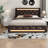 Modern Black Queen Bed Frame With Storage And Led, Easy Assembly