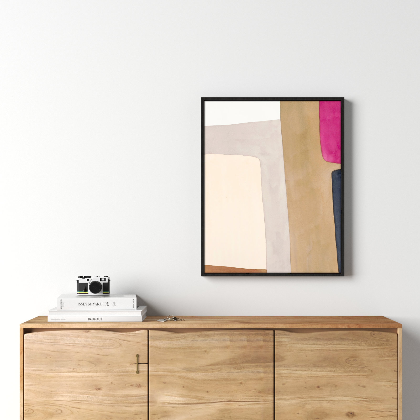 A Highlight of Fuchsia Print by Julia Balfour, Black Framed Canvas, 30" H x 24" W x 1.4" D