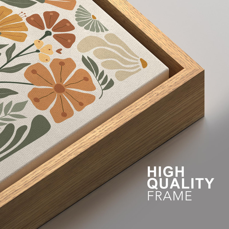 Plant Abstraction " Vintage Flower In Pastel Modern Art Wall Decor Artwork Nordic Nature " 2 - Pieces, 24" H x 16" W, Natural