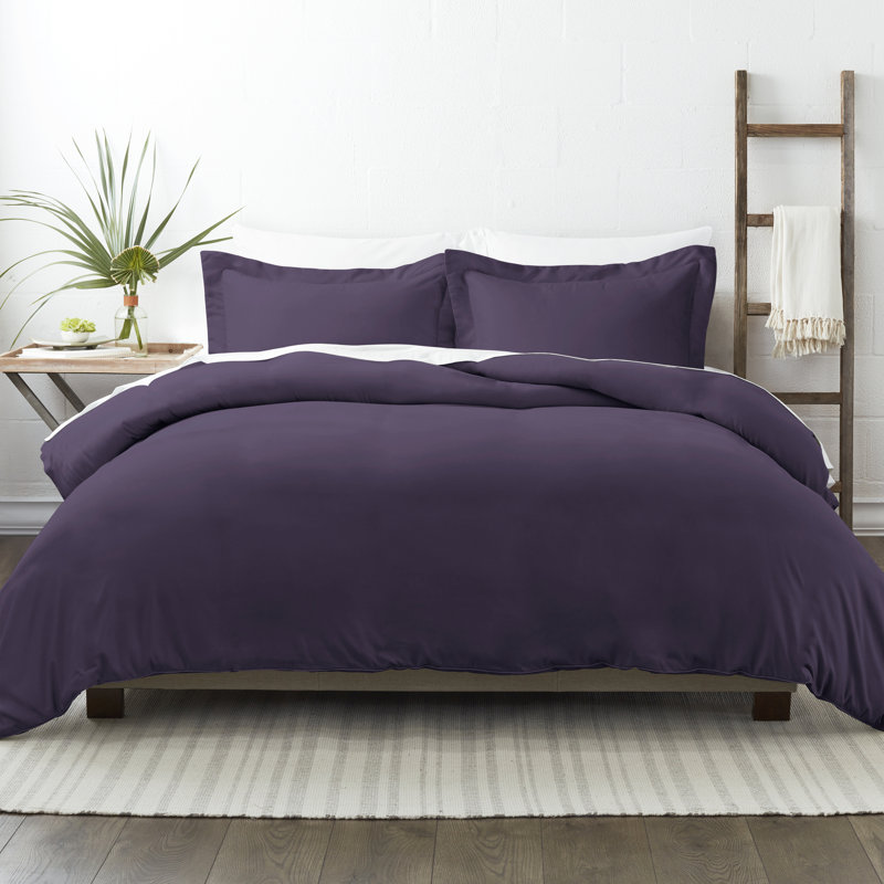 Ensemble de housse de couette en microfibre très douce Simply Soft™, Mauve, Housse de couette pour grand lit + 2 taies décora