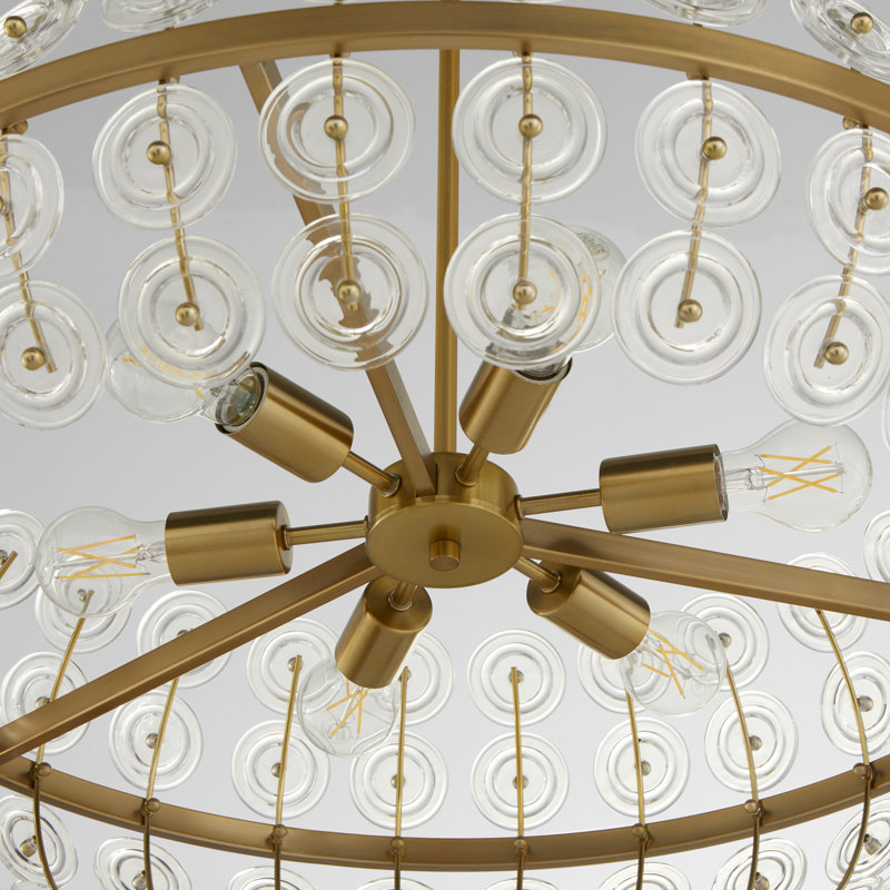 Selena 6 - Light Chandelier, Aged Brass