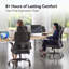 Chaise de bureau ergonomique avec soutien lombaire dynamique 3D, accoudoirs relevables, dossier respirant, assise à haut rebond, noire-939325487-954430934-954430932