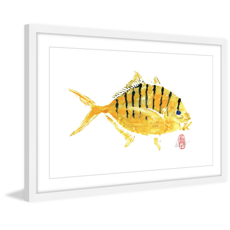 « golden trevally », reproduction d’art encadrée, H 24 po x l 36 po x P 1,5 po