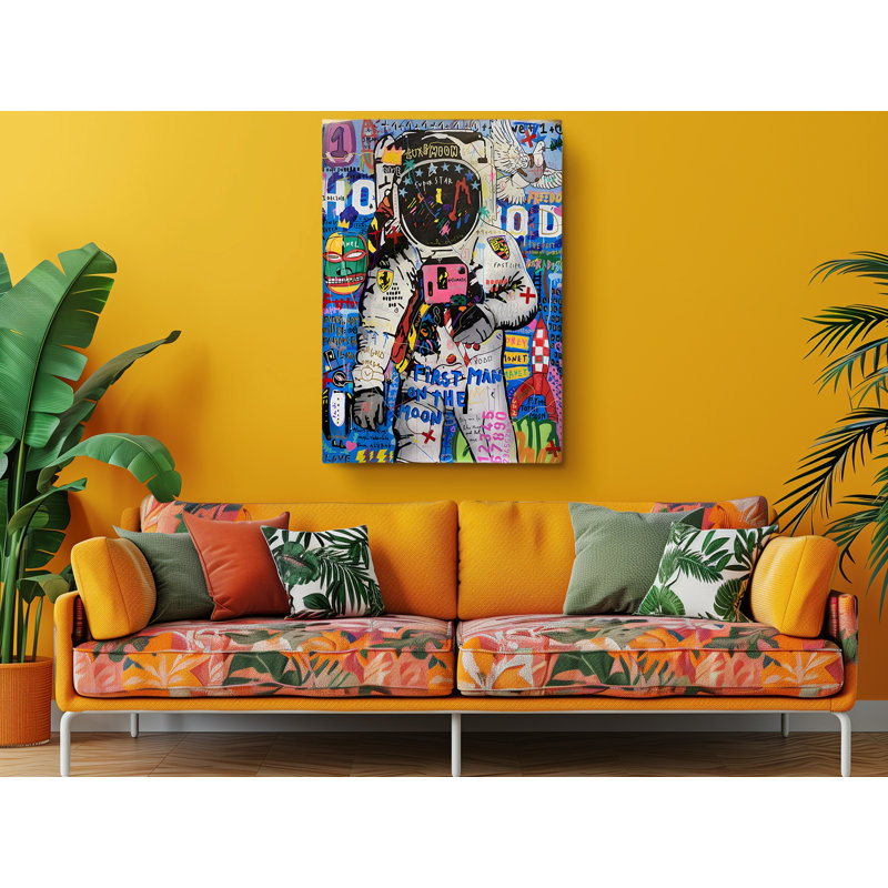 Astronaute Pop Art Street Art, reproduction sur toile, H 30 po x l 20 po