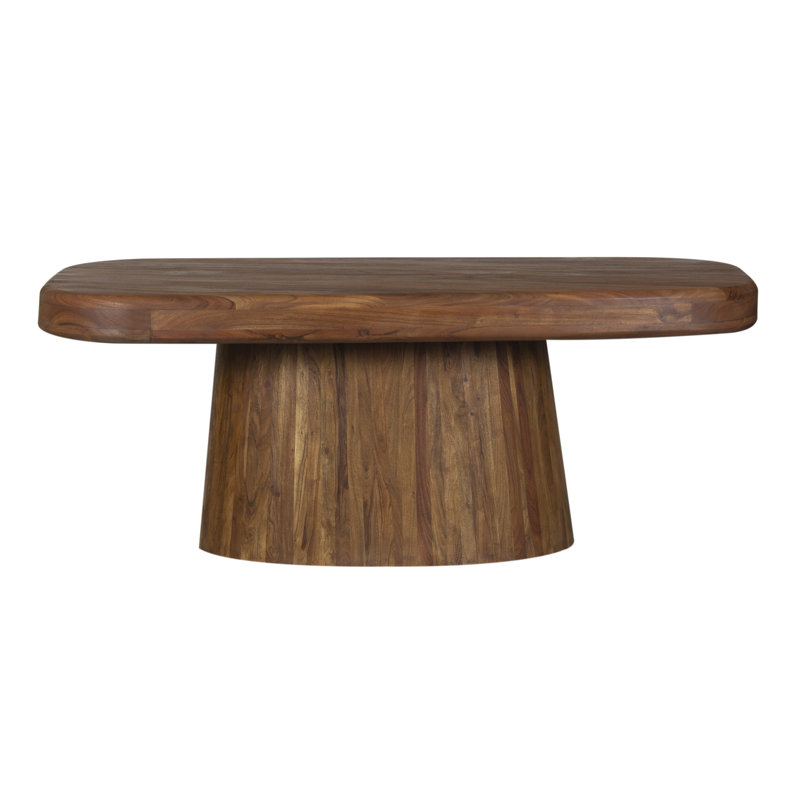 Ekta Solid Acacia Wood Coffee Table, Brown