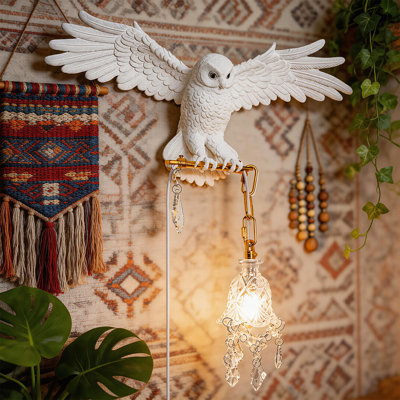 White Owl Wall Sconce With Frosted Glass Shade And Included G9 Bulb