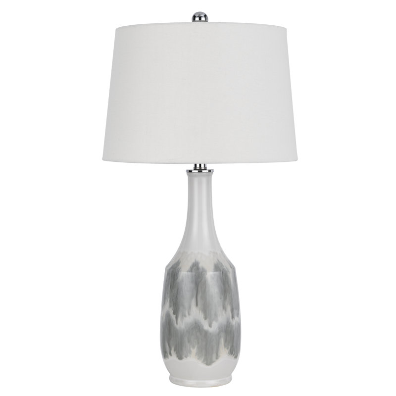Lampe de table 150W Ely 150W en céramique avec abat-jour en tissu rigide