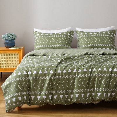 Ensemble de housse de couette réversible en microfibre vert sauge 
