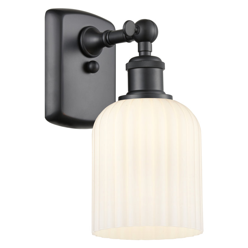 Applique à bras en acier Northgate, Noir mat, Blanc brillant