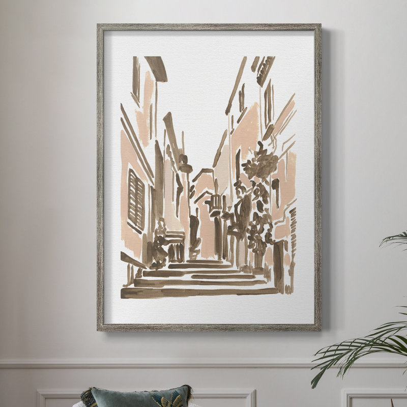 Blush Architecture Study I, reproduction encadrée - bois massif, H 15 po x l 12 po