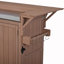 Îlot de cuisine extérieur moderne avec roues de 60,2 po de largeur, chariot de cuisine pour barbecue avec plateau en acier inoxydable, chariot de barbecue en bois avec support à épices et support à vin, 2 tiroirs, brun-1837549739
