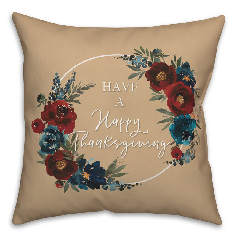 Coussin Happy Happy Thanksgiving, H 20 po x l 20 po