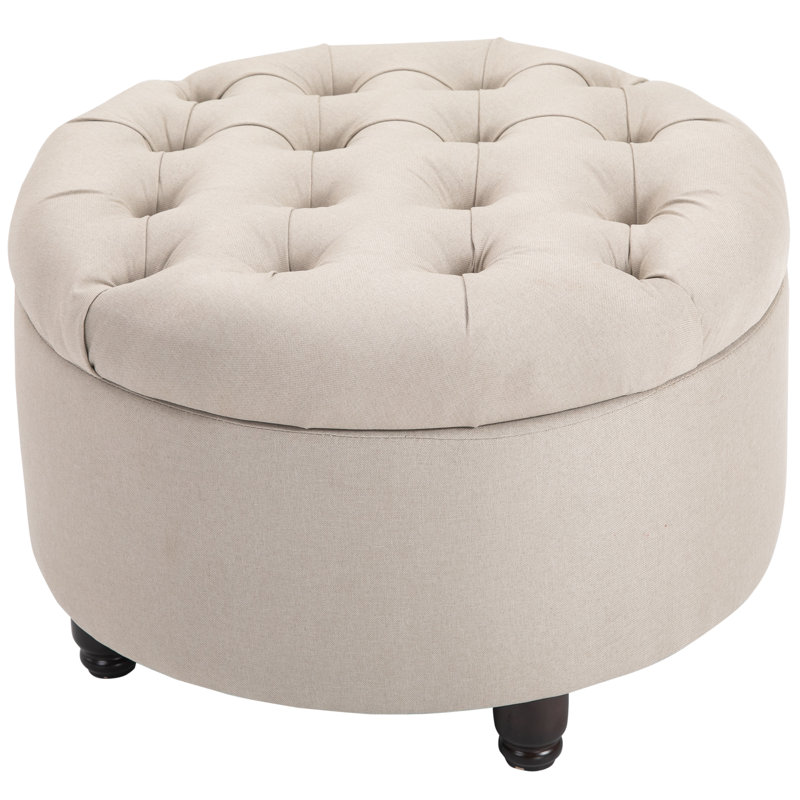 Gowanus Upholstered Ottoman, Beige