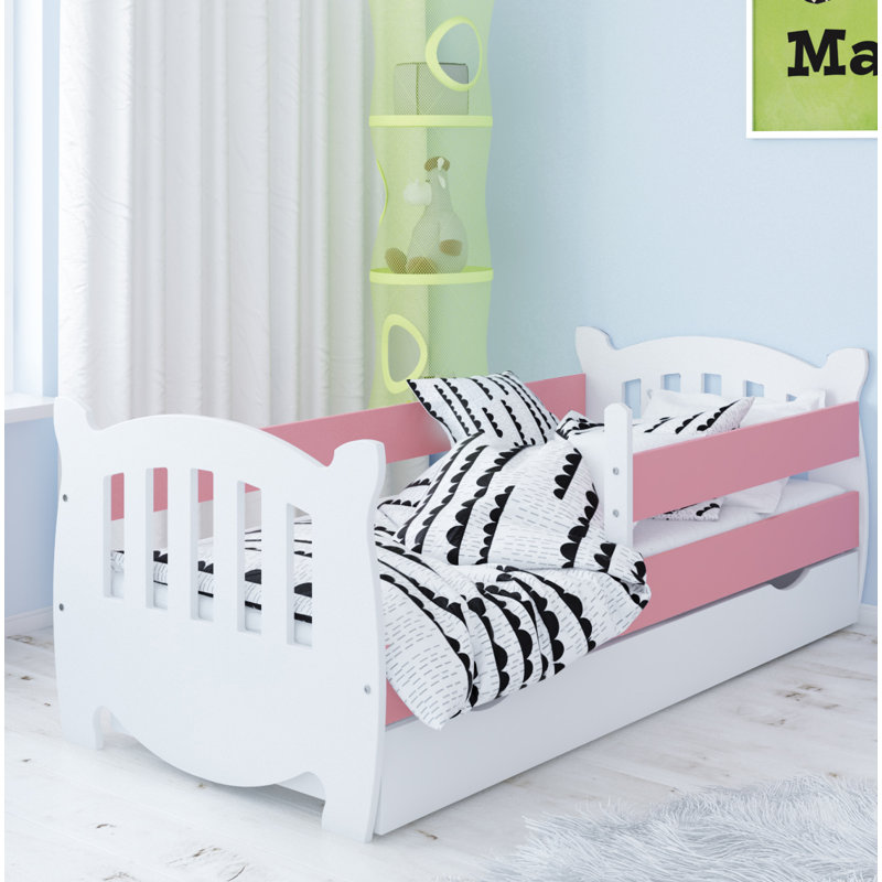 Langston Cabin Bed with Storage Included, 80 x 140 cm, Pink