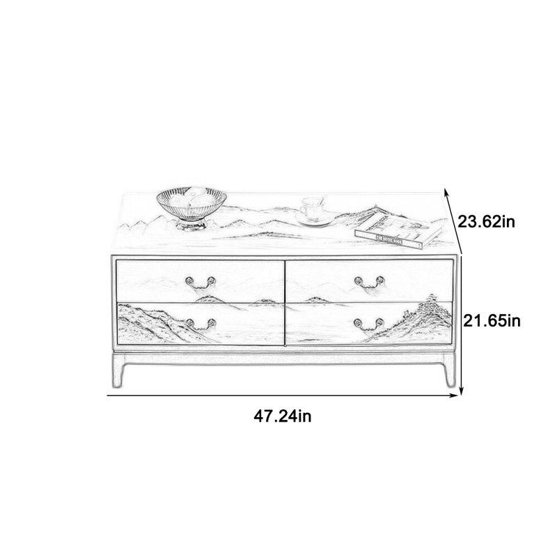Classic solid wood coffee table