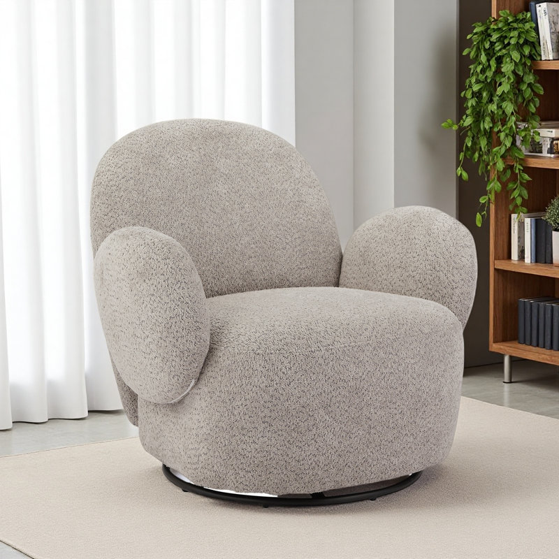 Chaise d'appoint pour le salon avec fonction pivotante, Gris
