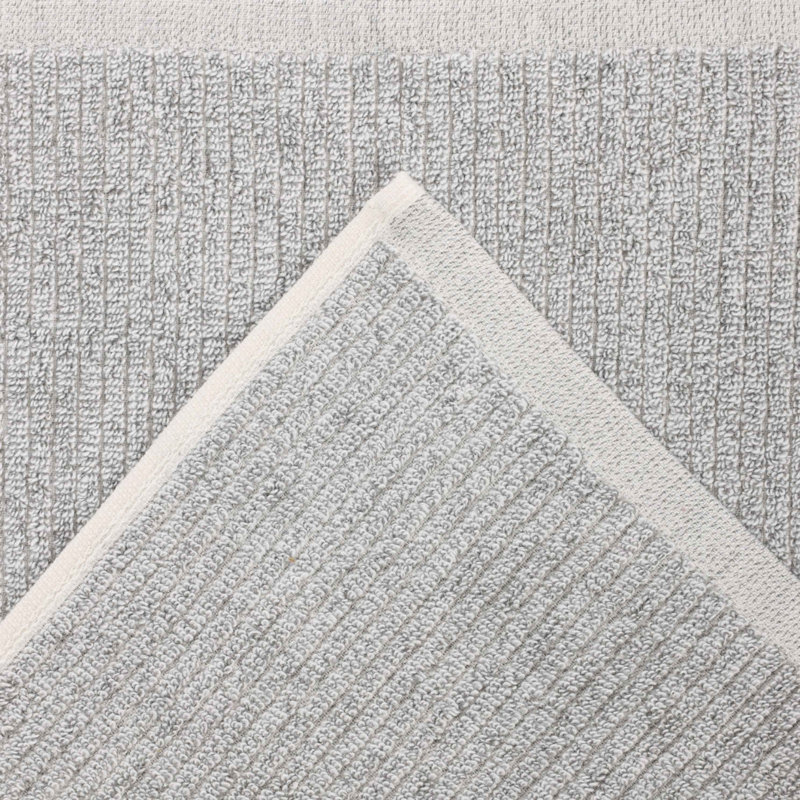   Ensemble de draps de bain en mélange de coton et de viscose - Conception nervurée texturée - Séchage rapide, Platine