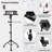 On Wheels With 2 Shelves, Portable Projector Floor Stand Adjustable Height 25.9 To 51.8 Inch With Phone Holder