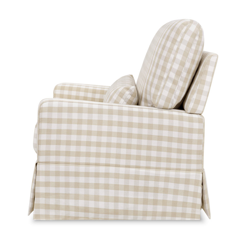 Crawford Pillowback Chair and a Half Upholstered Swivel Glider, Tan 