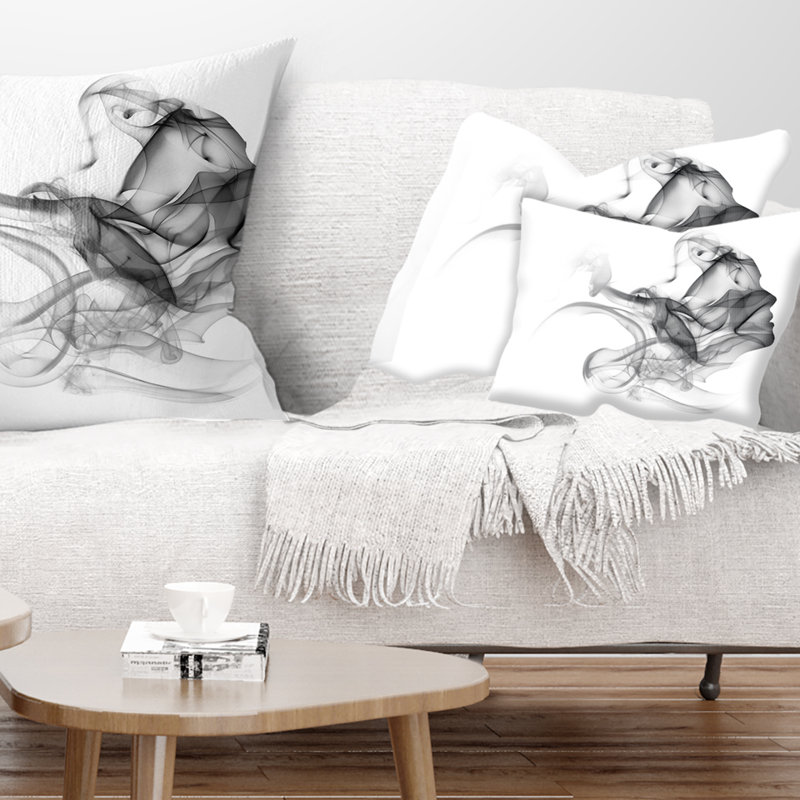 Coussin lombaire à double exposition en femme et fumée portrait