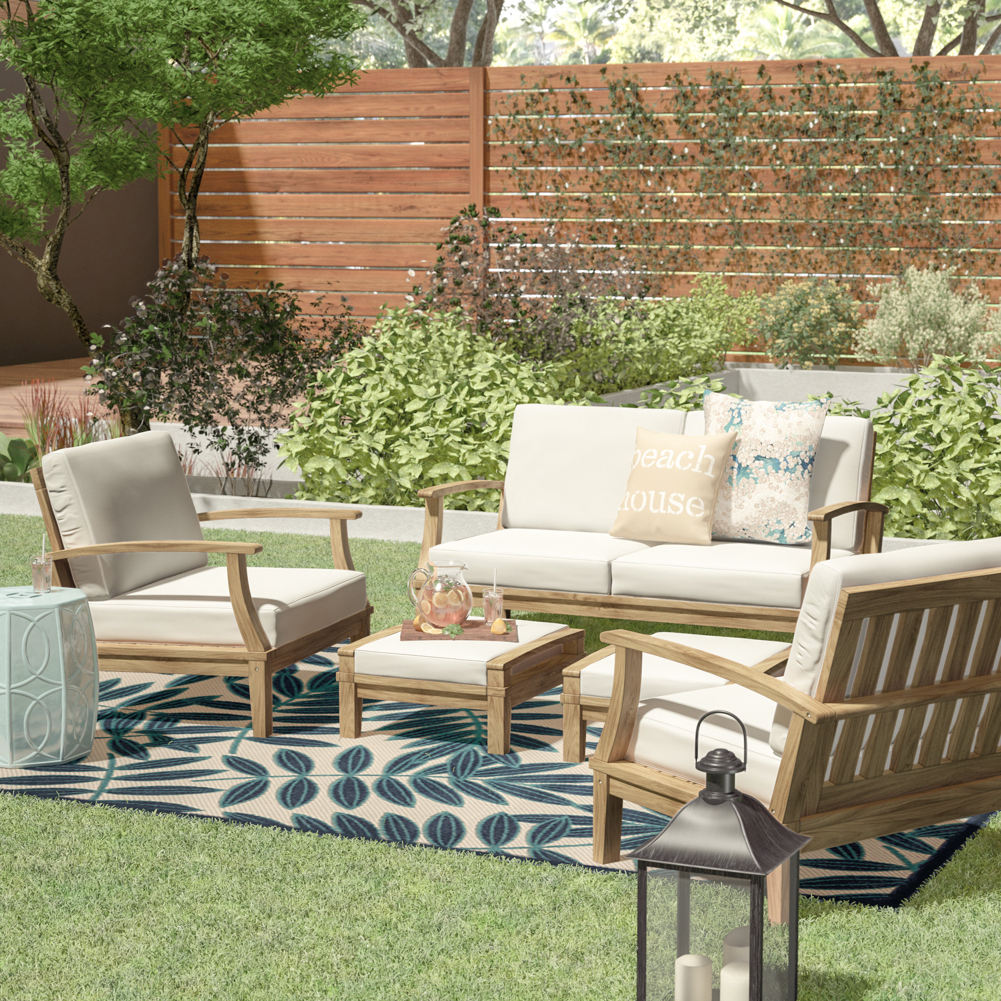 Modway Marina Piece Outdoor Patio Teak Set Reviews Wayfair