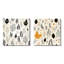 William - ensemble de 2 collages carrés botaniques abstraits-101849583-101849585