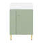 Petit meuble-lavabo 21,6 po avec lavabo, portes et tablettes de rangement-383875544