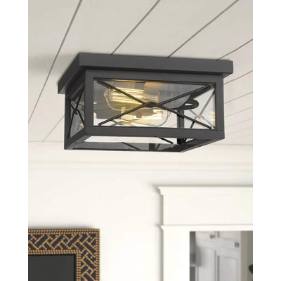 Plafonnier encastré 2 lumières au fini noir