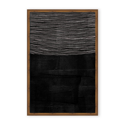 Abstract Blackened Line by - Picture Frame Painting on Paper