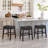 Bar Stools, 24 Inch Fabric Counter Height Bar Stools, Saddle Barstools For Kitchen Island With Nailhead Trim Tufted Button, Set Of 3-395535233-395535263