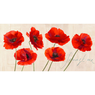 Springtime Poppies by Teo Rizzardi - Wrapped Canvas Painting