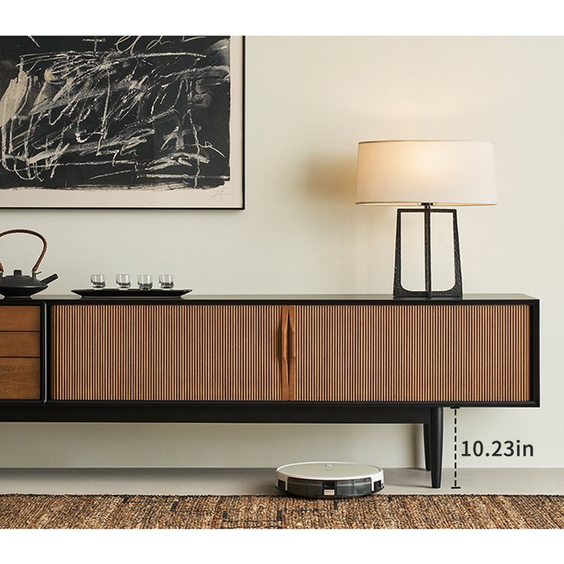 Meuble télé en bois massif de style rétro, L 78,74 po