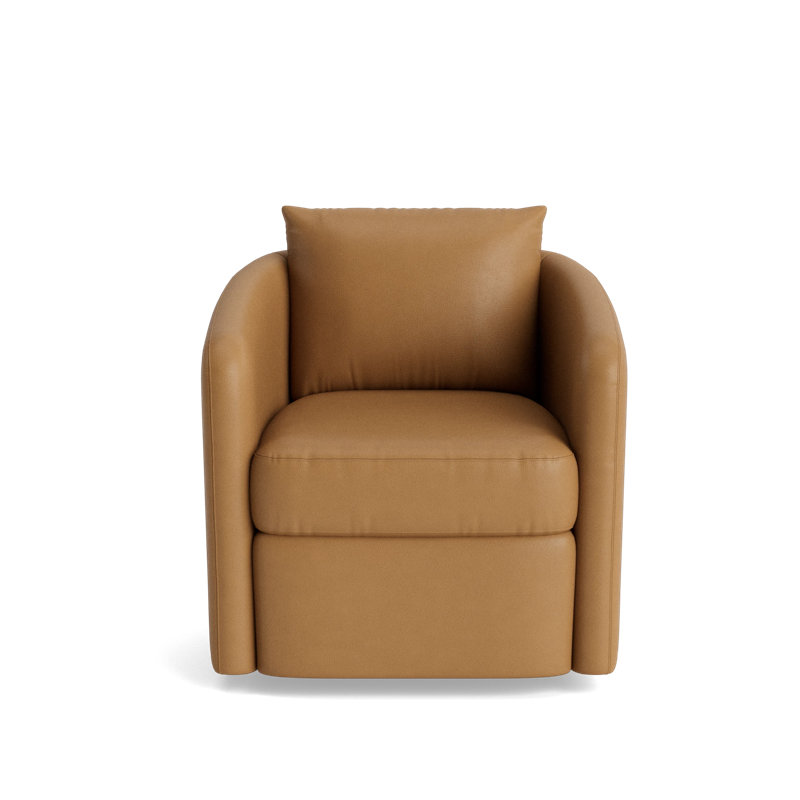 Astrid Leather Swivel Chair, Leather - Butterscotch